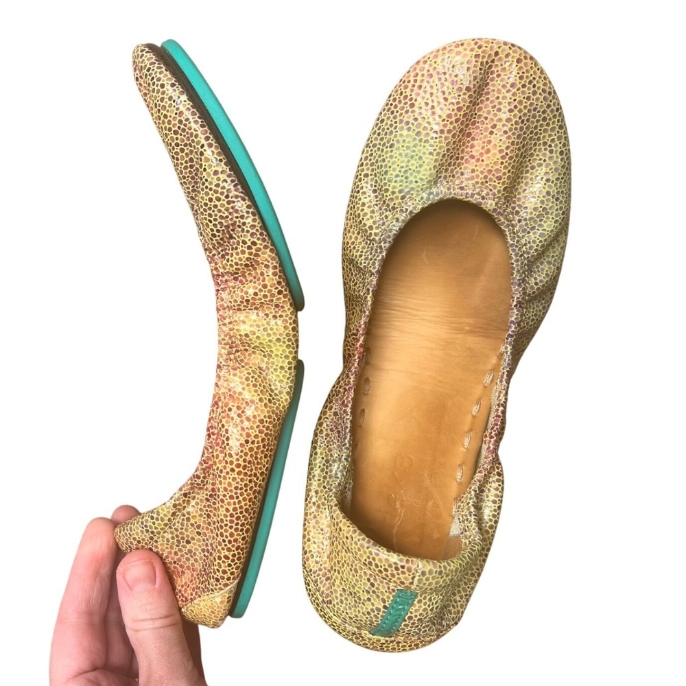 Tieks Toscani rare Womens 7 Pebbled Leather Foldable Ballet Flats - Picture 3 of 13